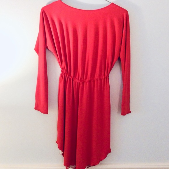 ONE OF A KIND Reversible Dress, Red / Cream, Long Sleeve Midi Dress NWOT - Picture 4 of 4